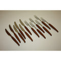 12 Piece Vintage MCM Glosswood Sheffield Cutlery Set Stainless and Teak