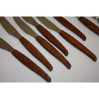 12 Piece Vintage MCM Glosswood Sheffield Cutlery Set Stainless and Teak