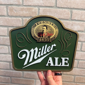 Vintage 1970-80s Founded 1855 Miller Ale Beer Sign Brewery Plastic