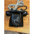 Vintage Bakelite Black Ericsson Ruen PTT Rotary Desk Phone Holland Untested