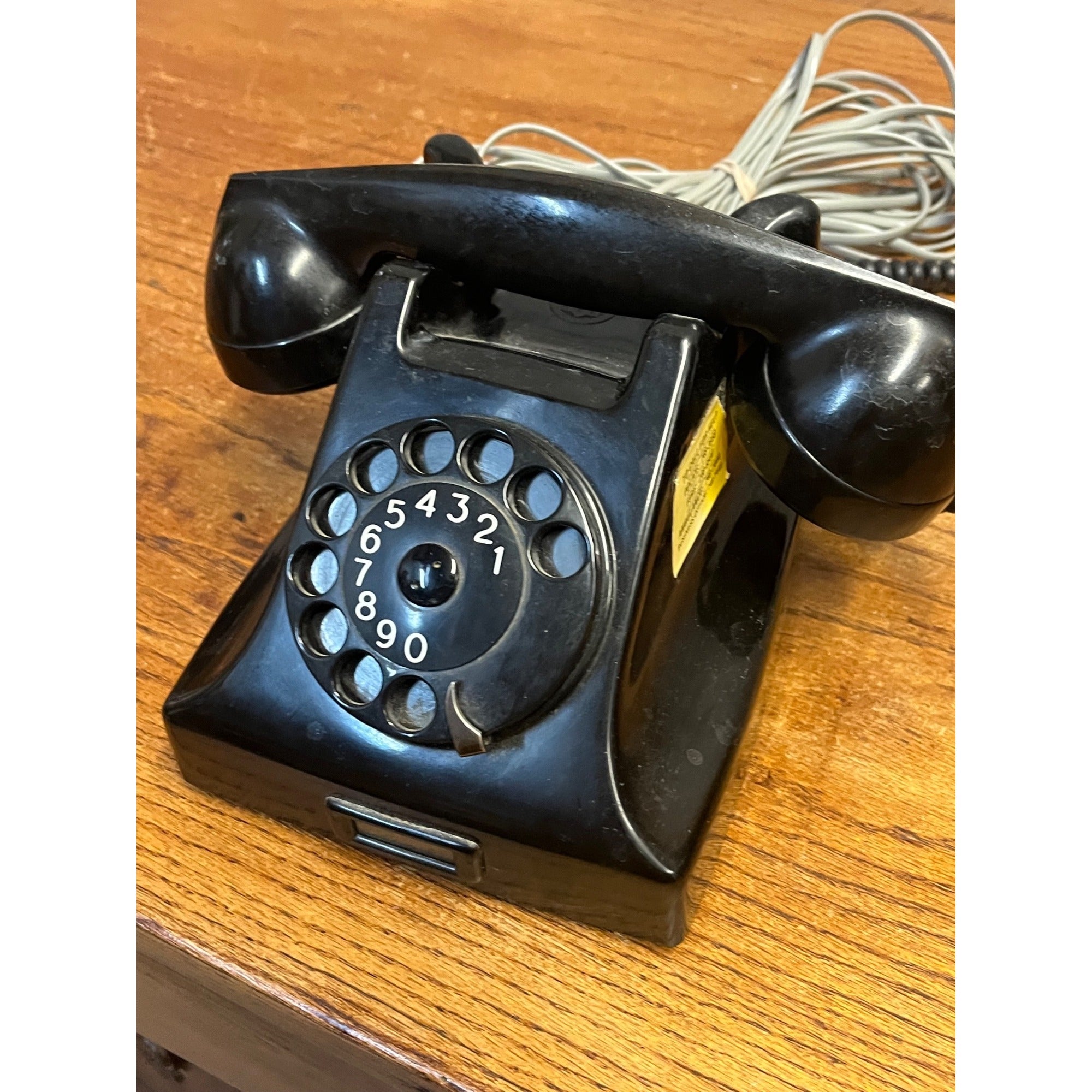 Vintage Bakelite Black Ericsson Ruen PTT Rotary Desk Phone Holland Untested