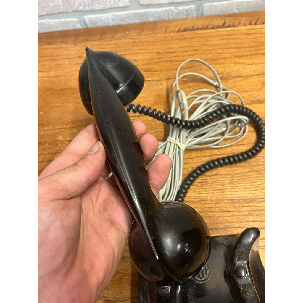 Vintage Bakelite Black Ericsson Ruen PTT Rotary Desk Phone Holland Untested