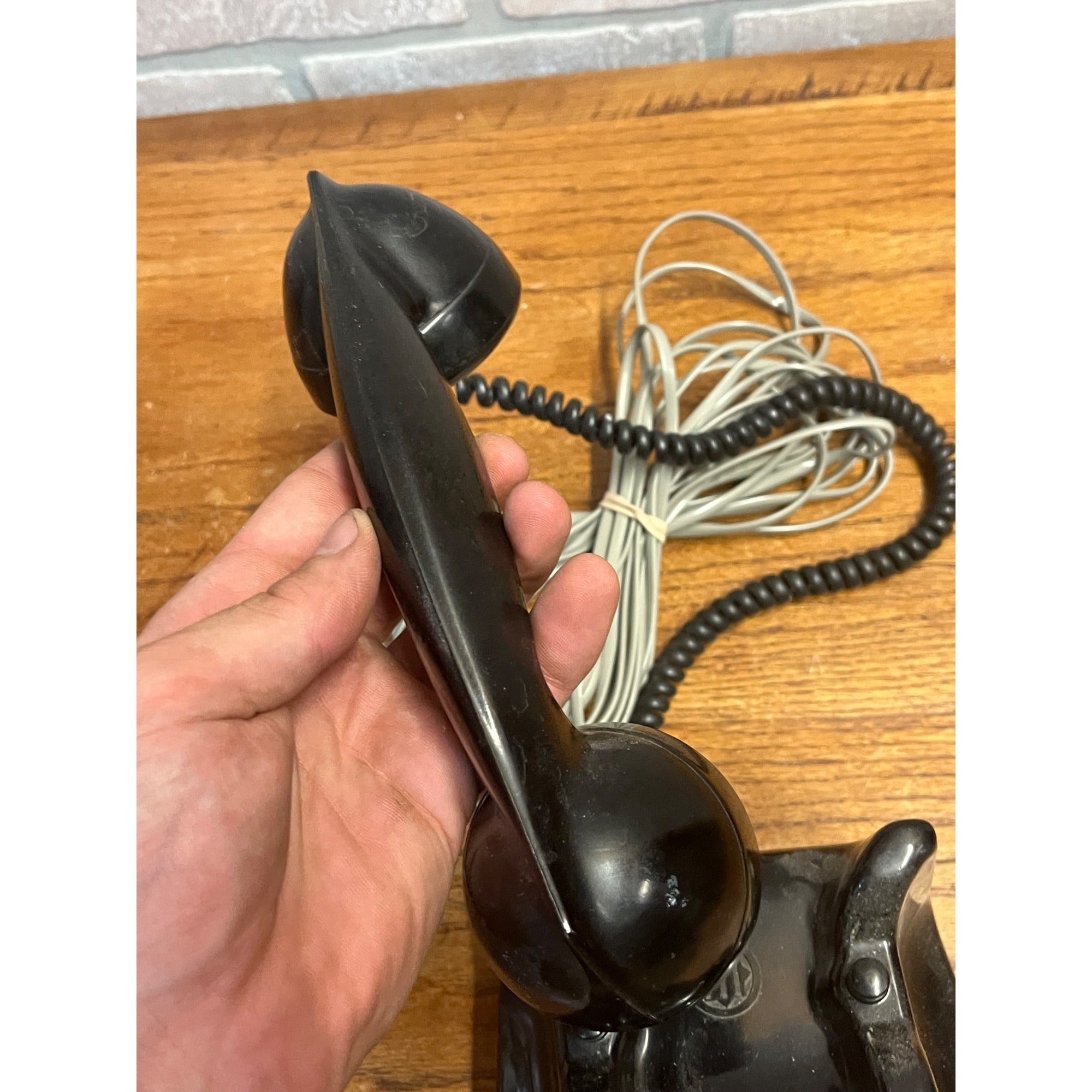Vintage Bakelite Black Ericsson Ruen PTT Rotary Desk Phone Holland Untested