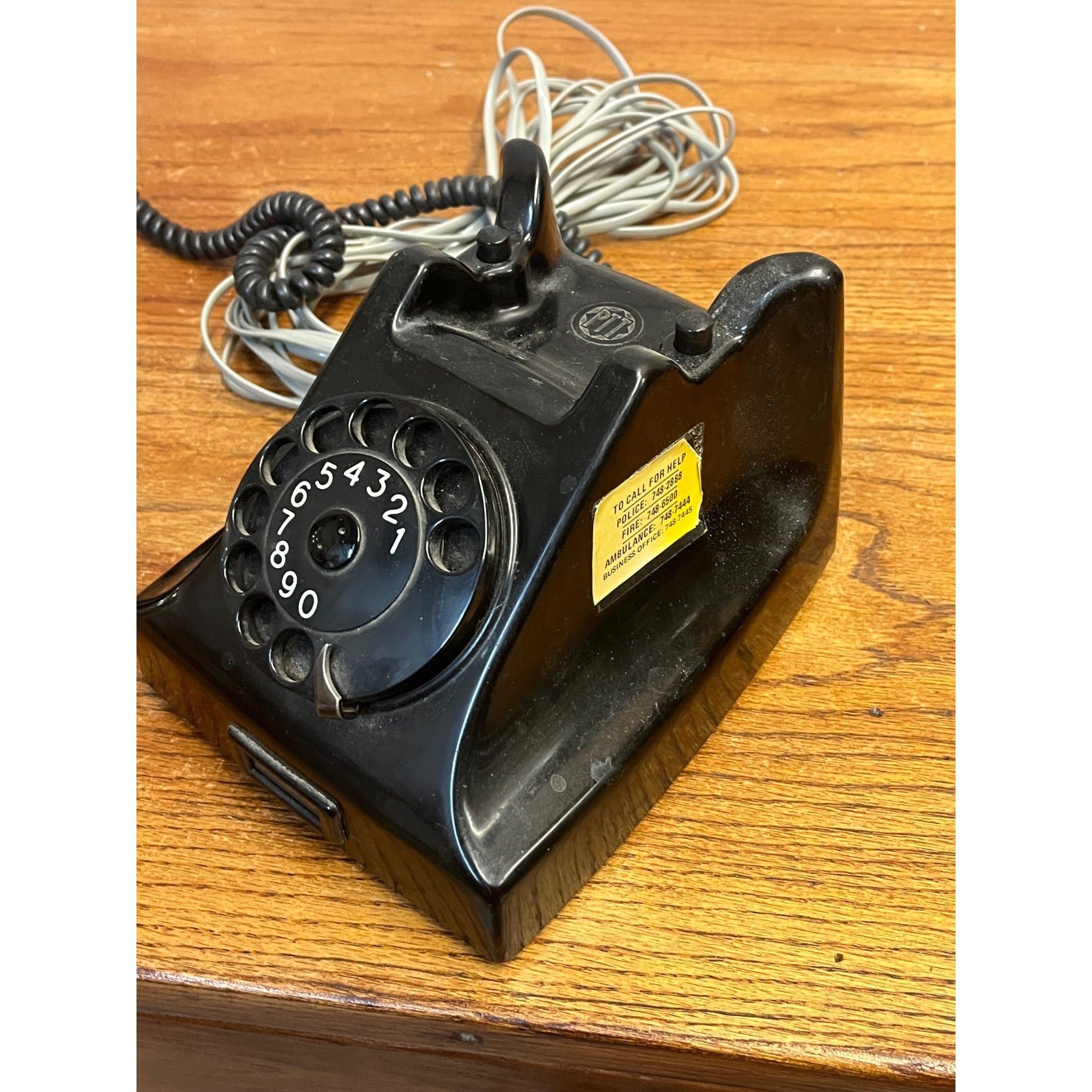Vintage Bakelite Black Ericsson Ruen PTT Rotary Desk Phone Holland Untested