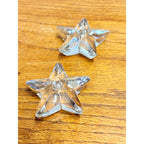 Vintage Miniature Glass Star Candle Holders Christmas Set of 2