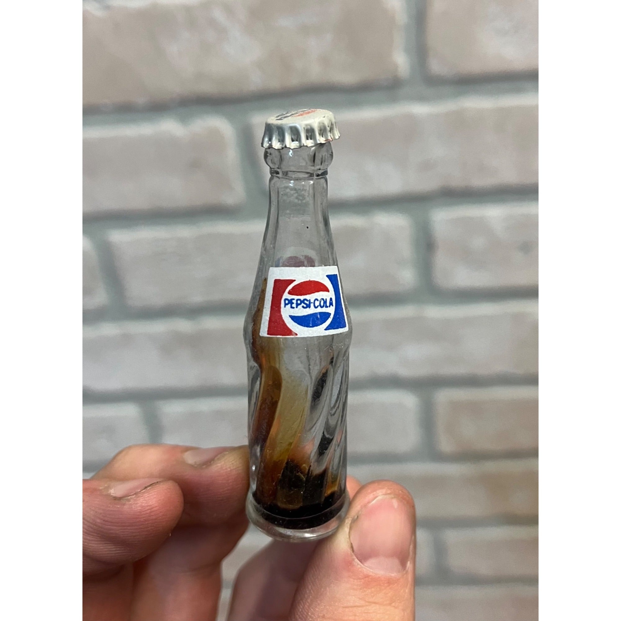 Vintage Miniature Pepsi Cola Bottle 3" Soda Mini Glass Bottle
