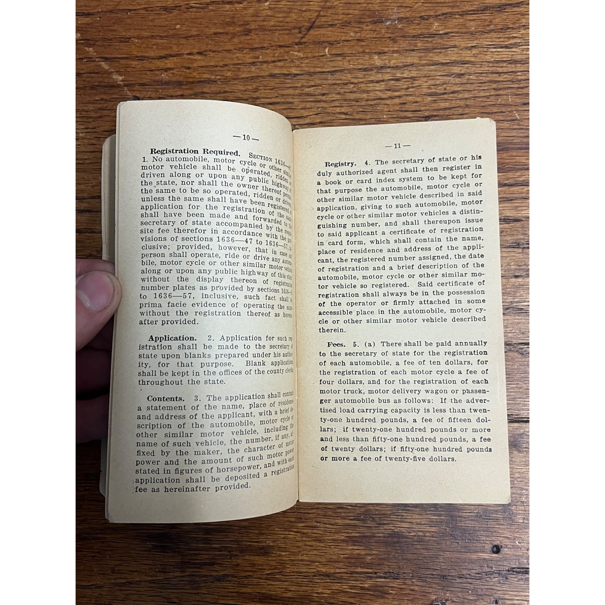 Vintage 1919 Booklet Laws Regulating use of Automobiles Motorcycles in Wisconsin
