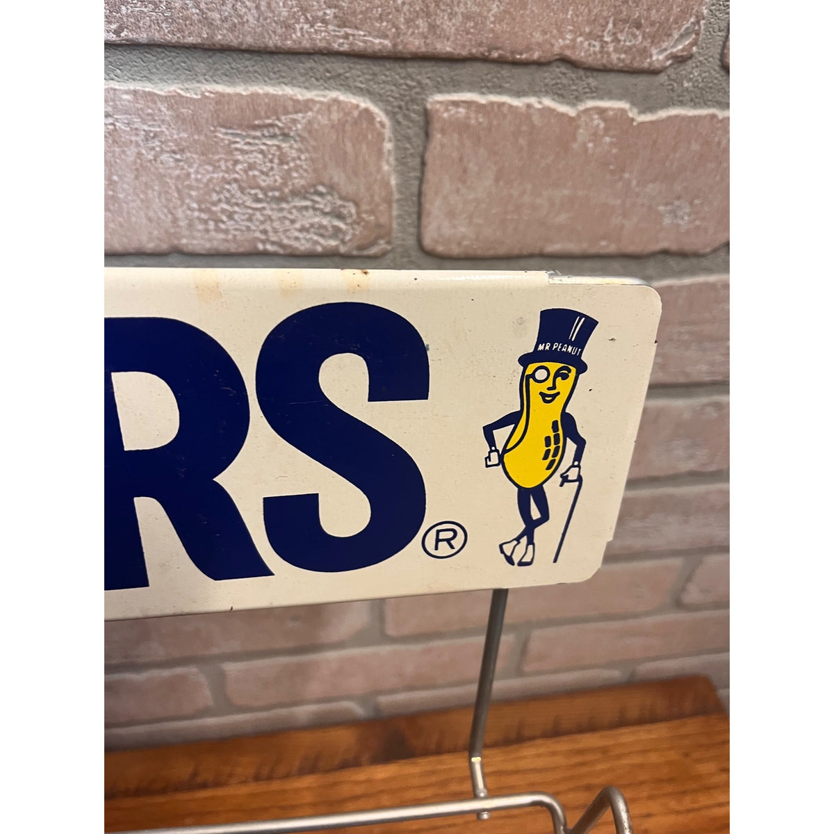 Vintage Mr Peanut Planters Store Display Rack Shelf Advertising Metal Peanuts