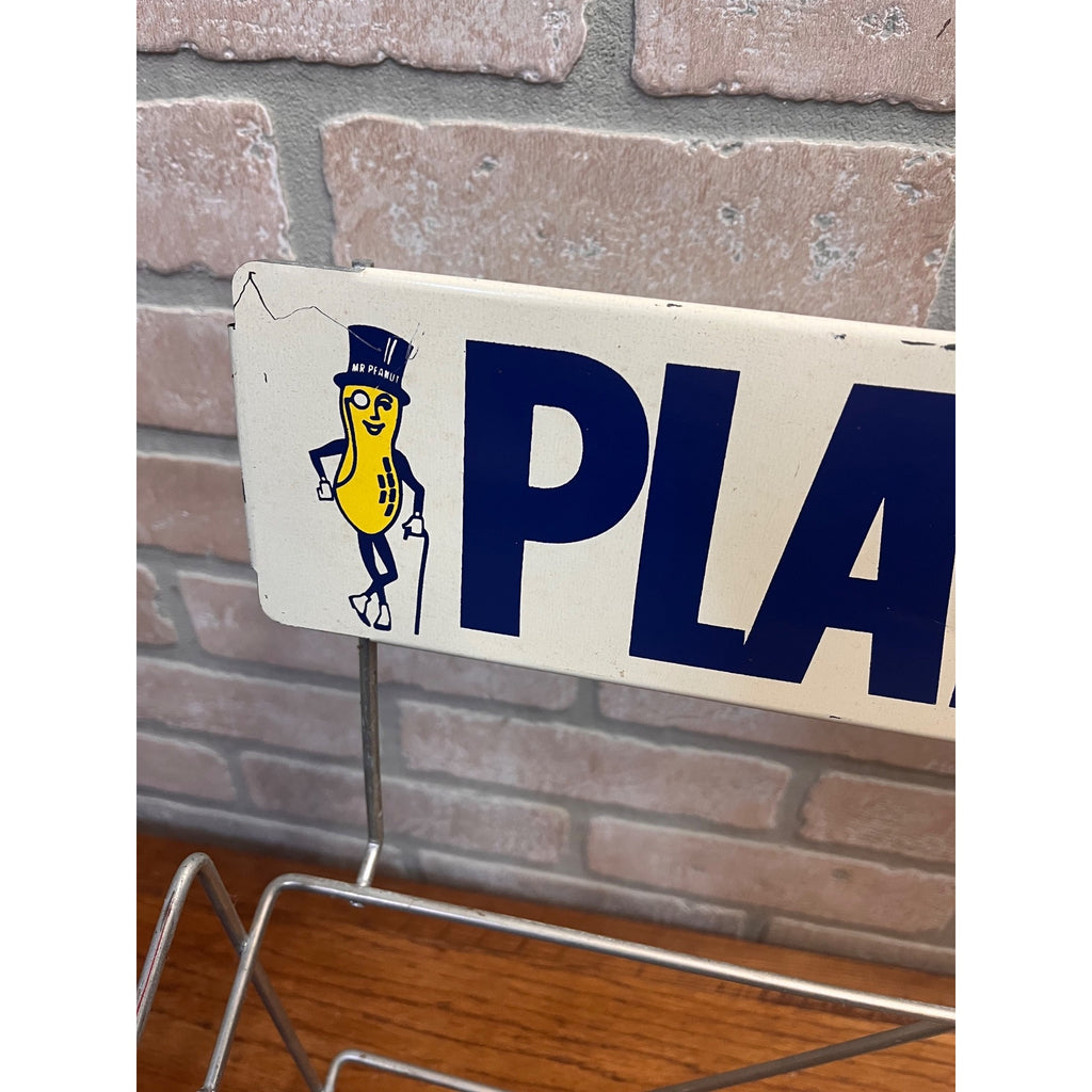 Vintage Mr Peanut Planters Store Display Rack Shelf Advertising Metal Peanuts