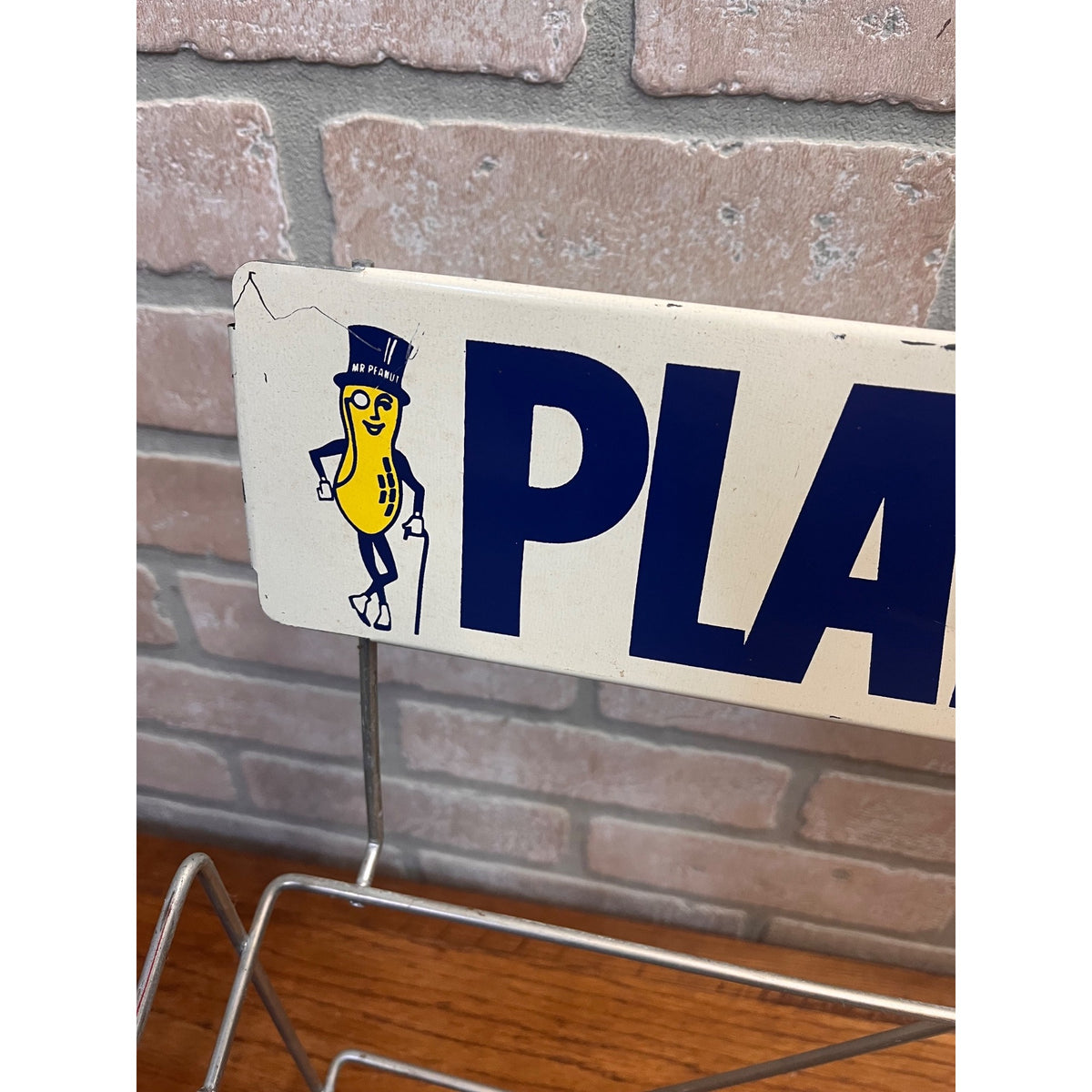 Vintage Mr Peanut Planters Store Display Rack Shelf Advertising Metal Peanuts