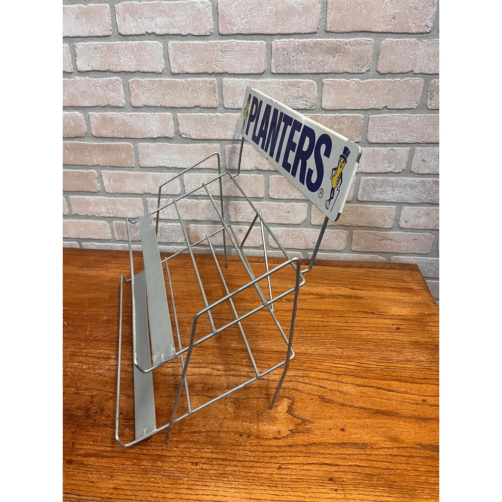 Vintage Mr Peanut Planters Store Display Rack Shelf Advertising Metal Peanuts