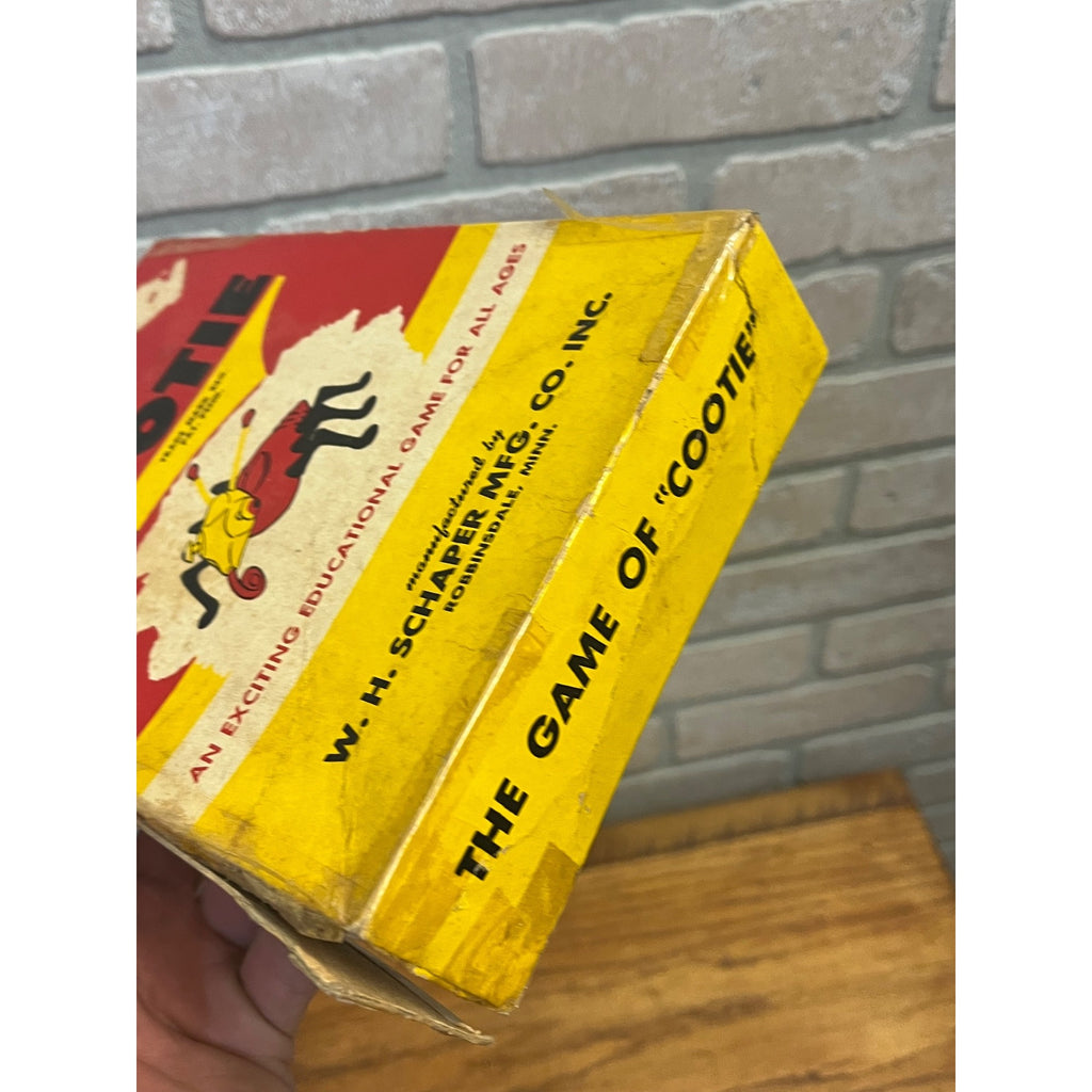 Vintage Cootie Educational Game W.H. Schaper MFG. Co. Inc. Robbinsdale, Minnesota 1949 Incomplete