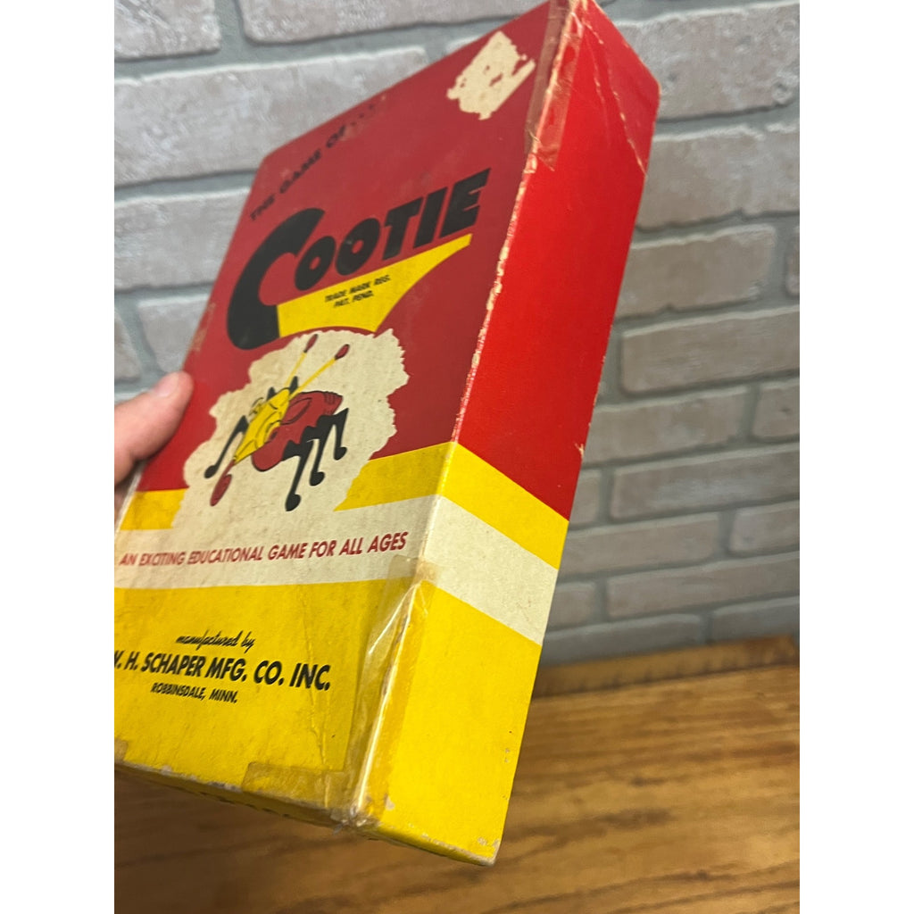 Vintage Cootie Educational Game W.H. Schaper MFG. Co. Inc. Robbinsdale, Minnesota 1949 Incomplete