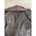 Vintage Distressed Cowhide Leather Duster Western Trench Coat Handmade USA