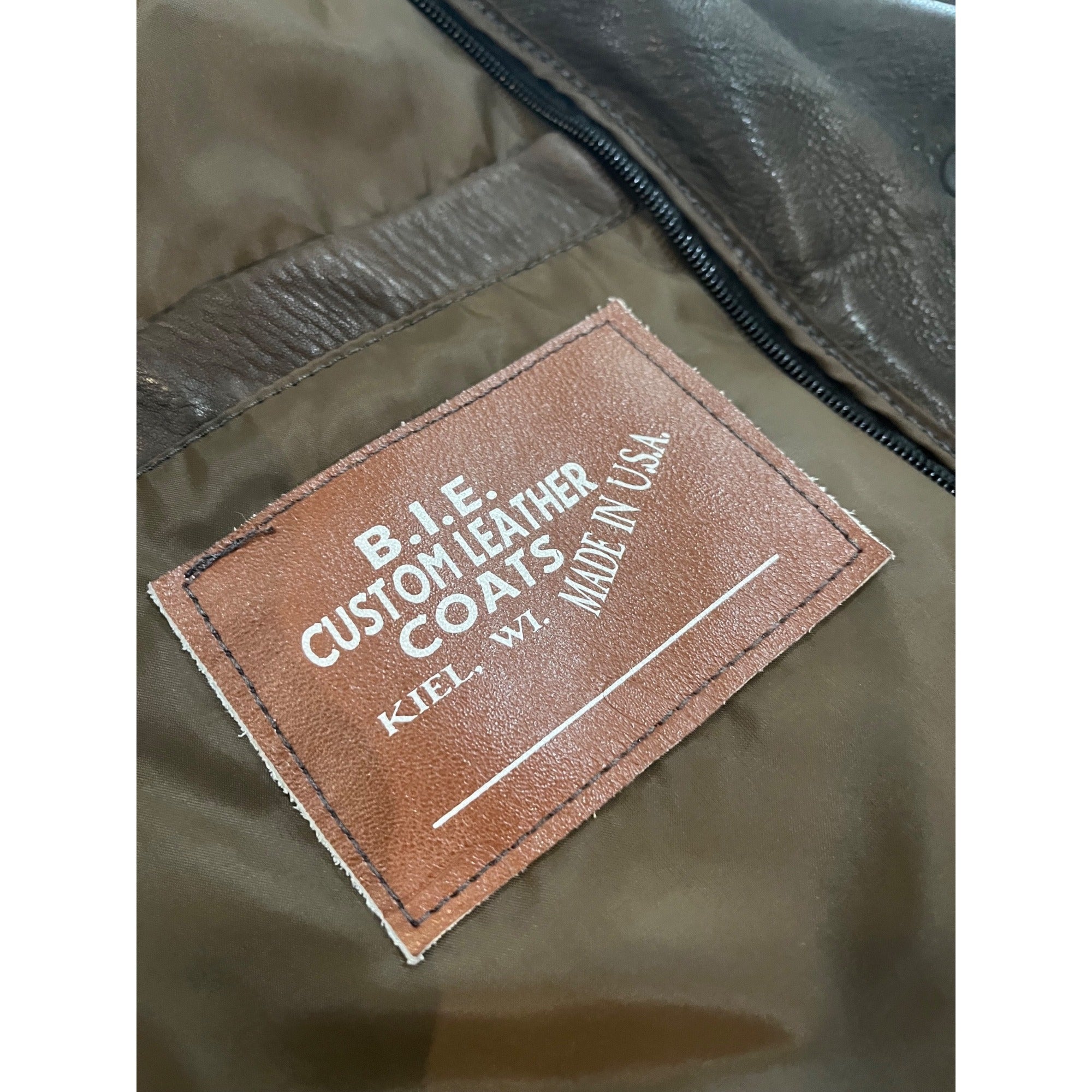 Vintage Distressed Cowhide Leather Duster Western Trench Coat Handmade USA