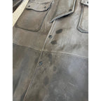 Vintage Distressed Cowhide Leather Duster Western Trench Coat Handmade USA