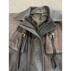 Vintage Distressed Cowhide Leather Duster Western Trench Coat Handmade USA