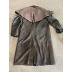Vintage Distressed Cowhide Leather Duster Western Trench Coat Handmade USA