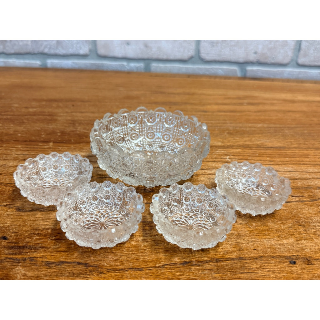 Vintage Childs Cut Glass Serving Bowl Set of 5