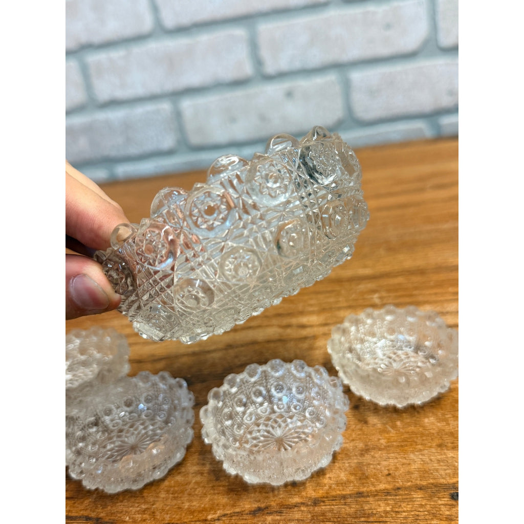 Vintage Childs Cut Glass Serving Bowl Set of 5