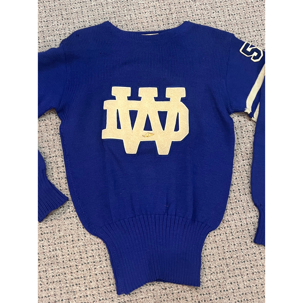 Vintage 1950s Wisconsin Dells Chiefs Varsity Letterman Sweater Indian Patch Wool