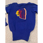 Vintage 1950s Wisconsin Dells Chiefs Varsity Letterman Sweater Indian Patch Wool