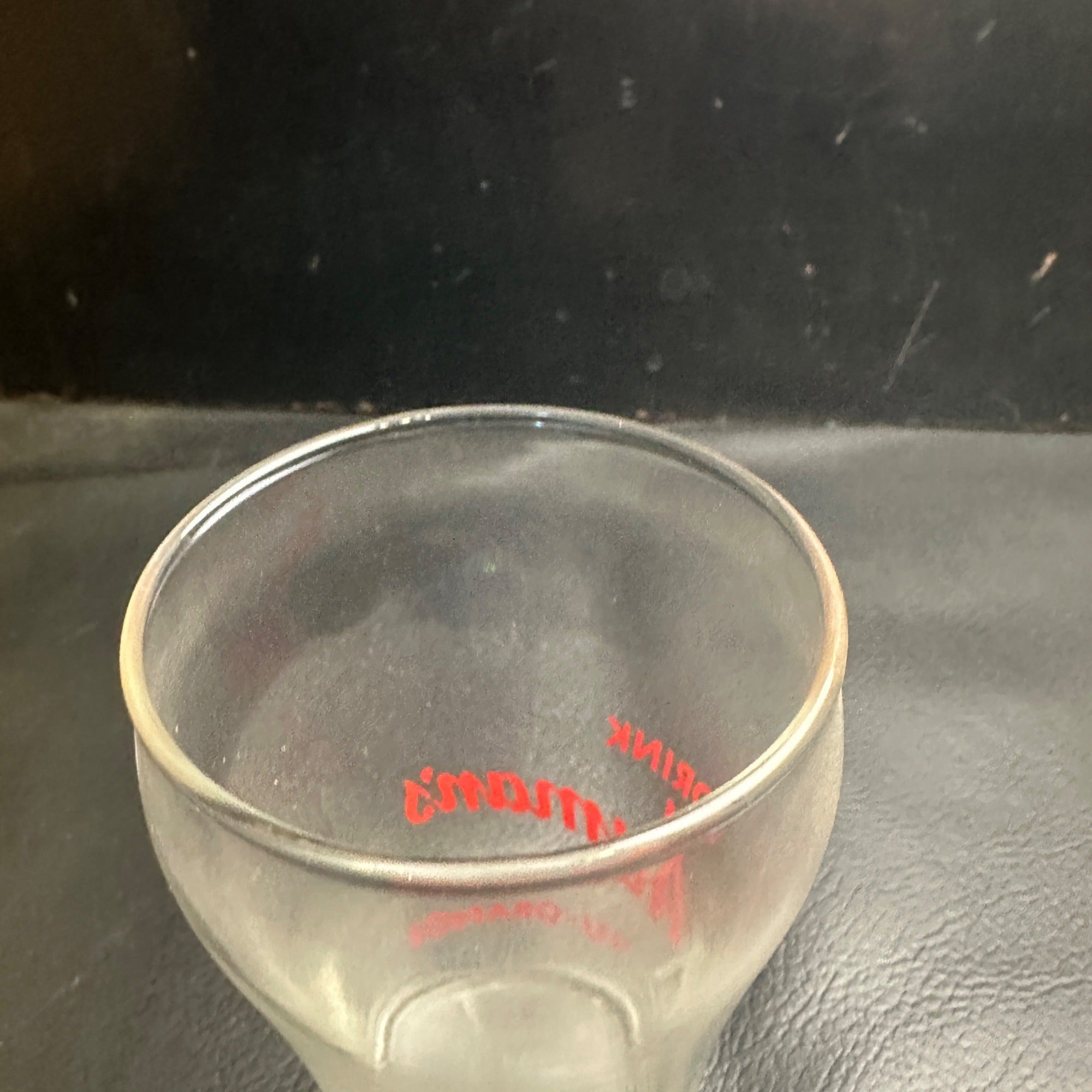 Vintage Drink Aumans Nu-Orange ACL Red  Soda Fountain Glass Advertising