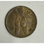 Vintage 'Heads I Win - Tails You Lose' Flip Token Coin Brass Adult Novelty Girl