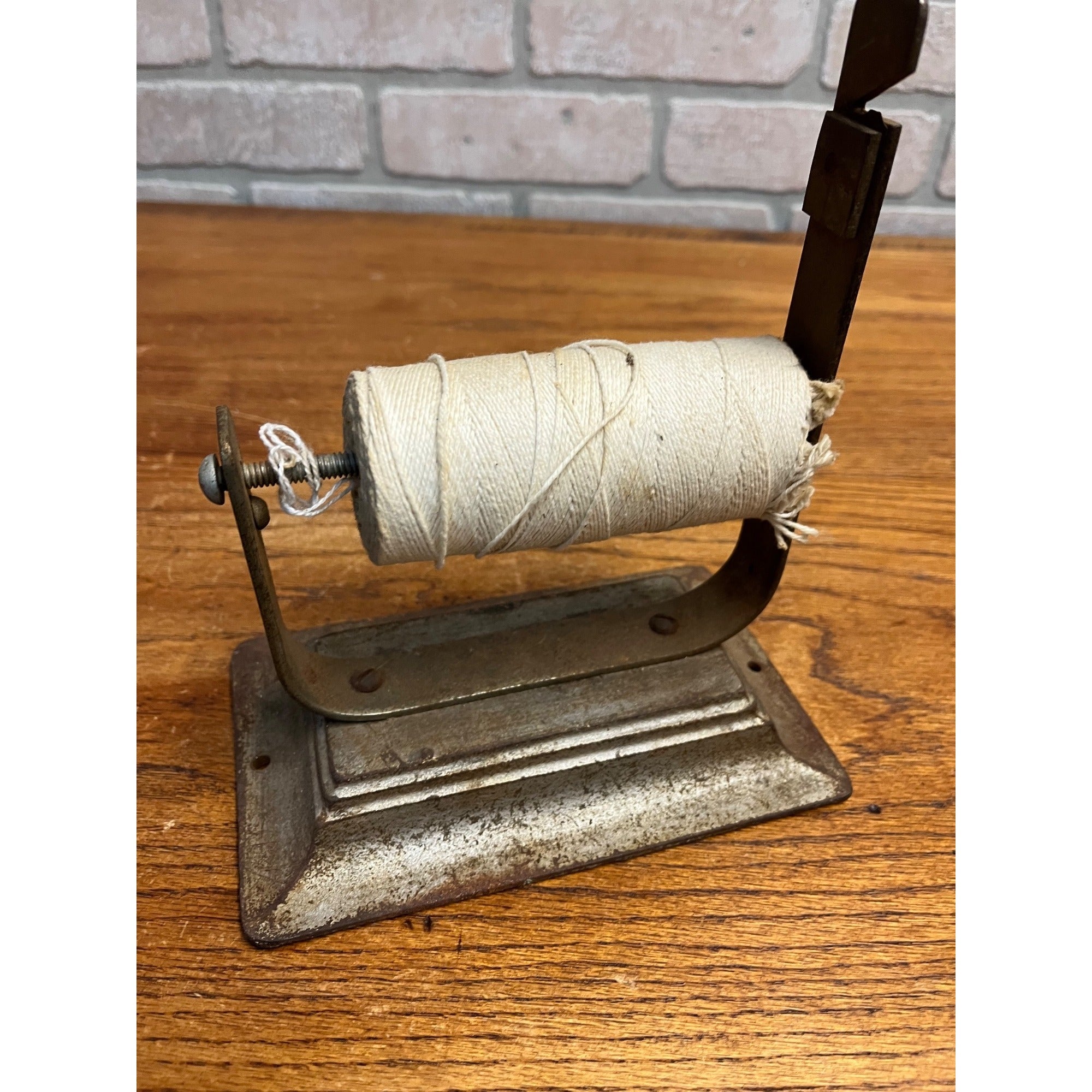 Antique General Store String Holder w/ Cutter Countertop Mercantile Cast Iron