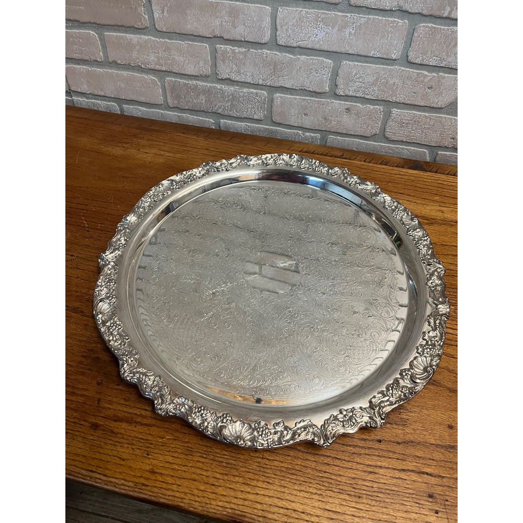 Vintage F.B. Rogers Silver Co. Punch Bowl Set Plated Ladle + Tray