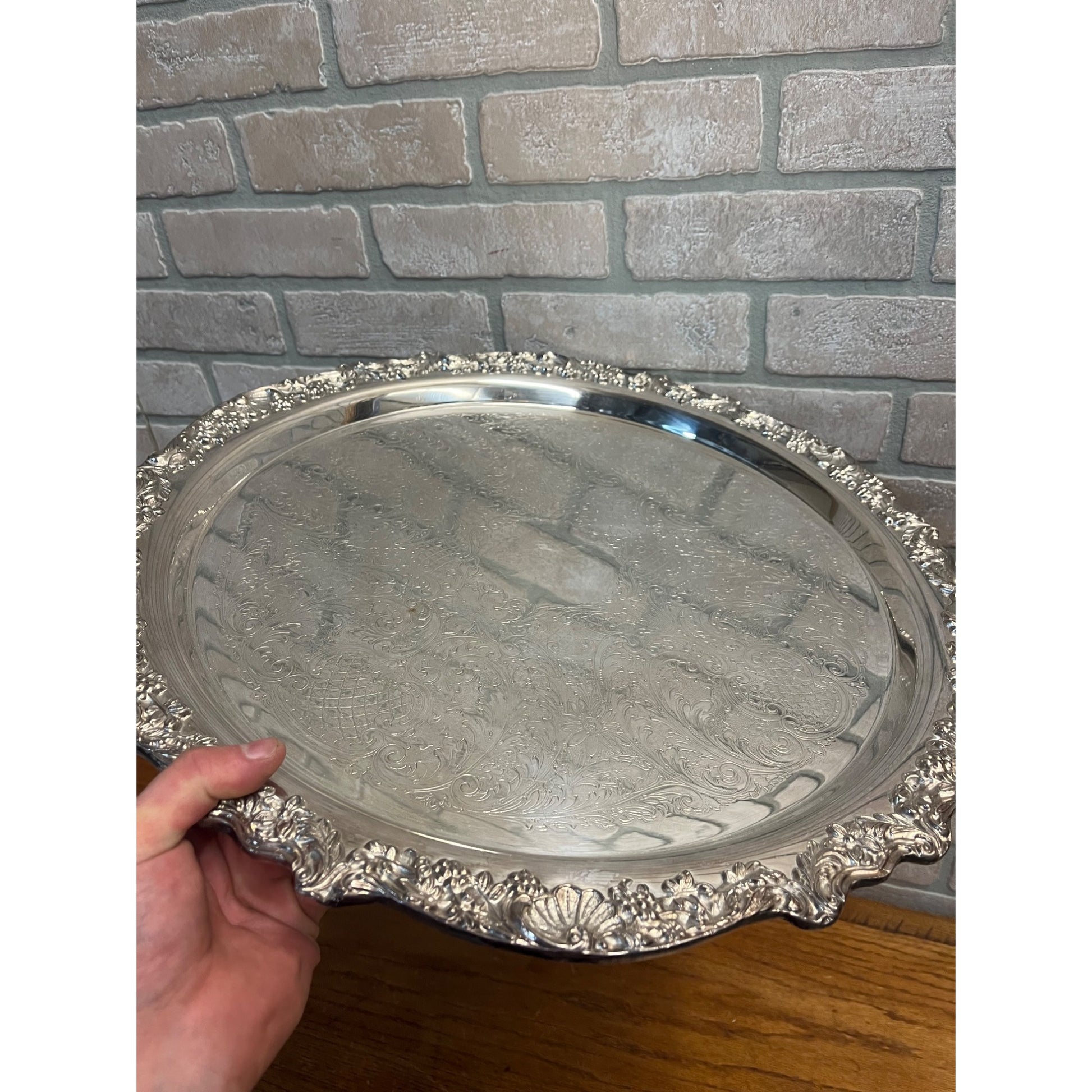 Vintage F.B. Rogers Silver Co. Punch Bowl Set Plated Ladle + Tray