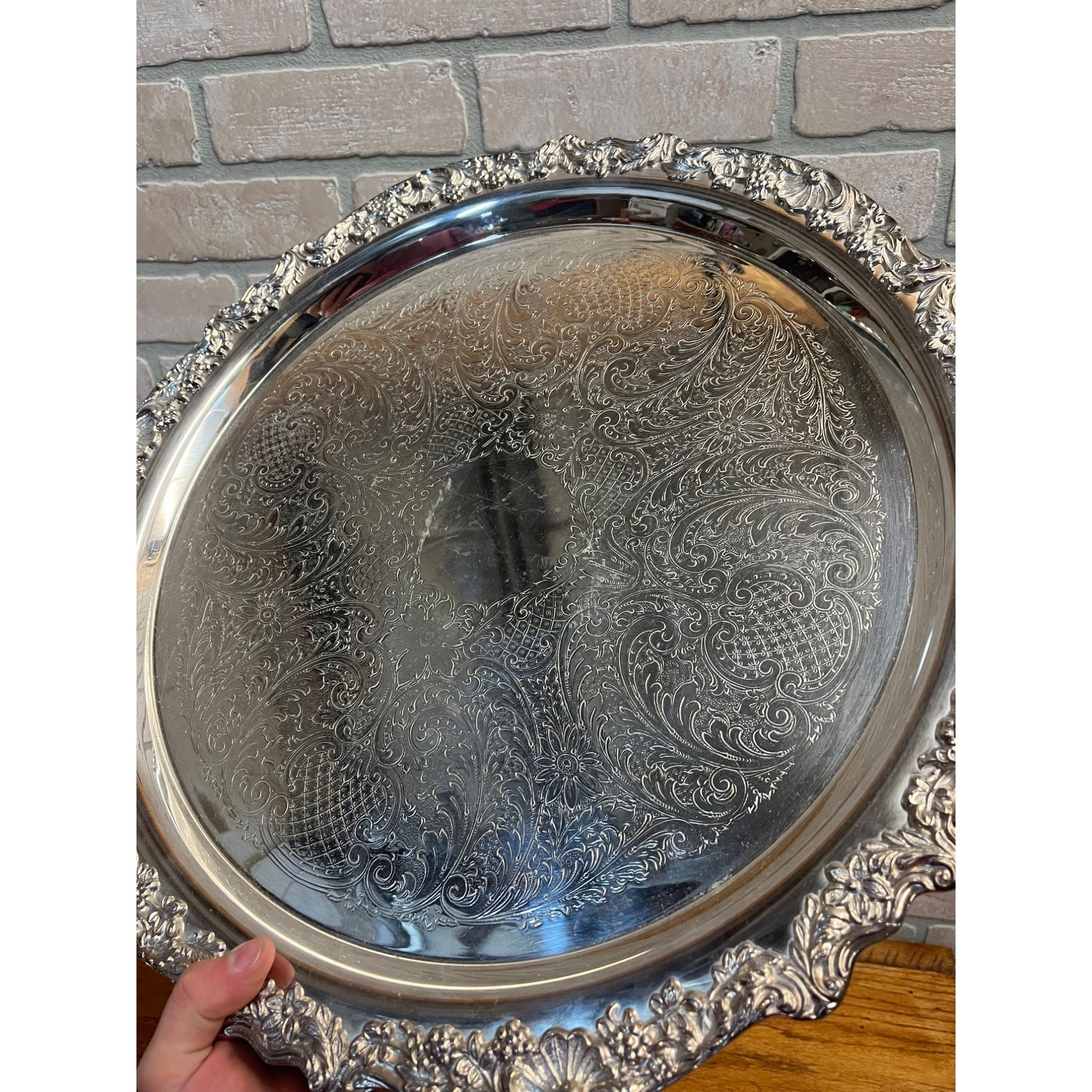 Vintage F.B. Rogers Silver Co. Punch Bowl Set Plated Ladle + Tray
