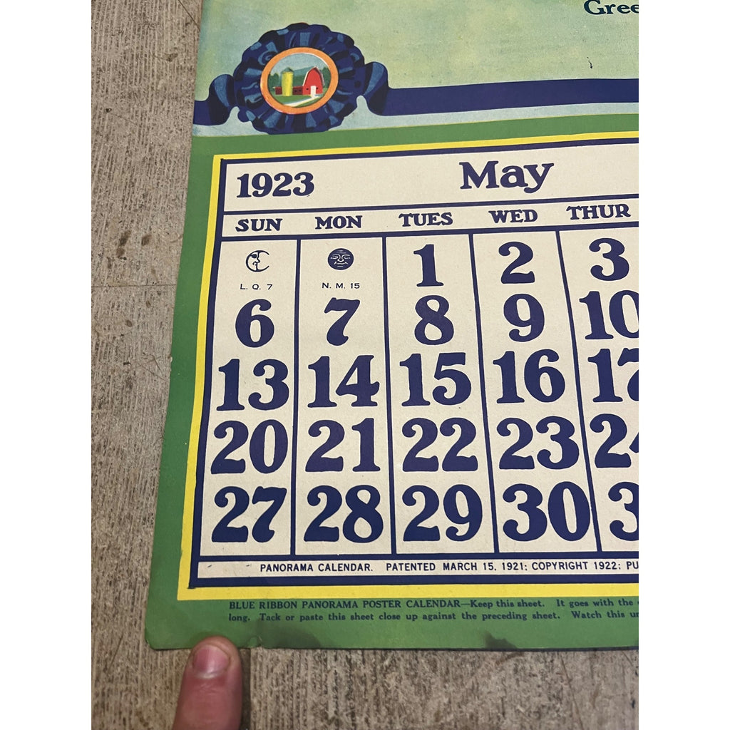 1920s Advertising Calendar Poster Fuller Goodman Farm Barn Dairy Scene