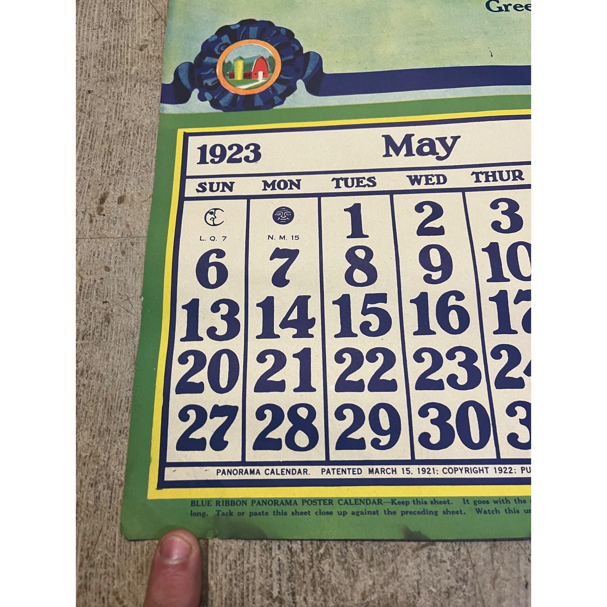 1920s Advertising Calendar Poster Fuller Goodman Farm Barn Dairy Scene