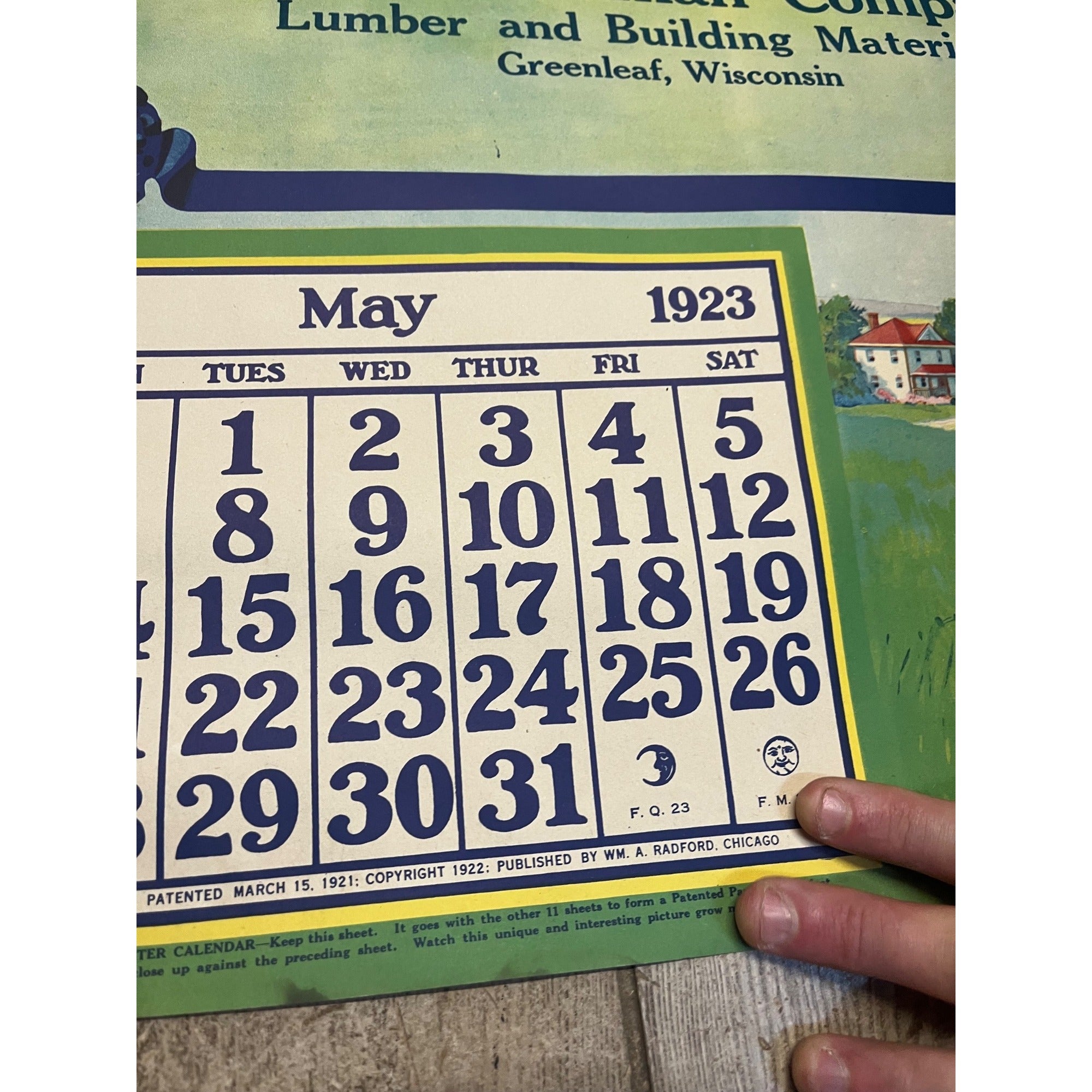 1920s Advertising Calendar Poster Fuller Goodman Farm Barn Dairy Scene