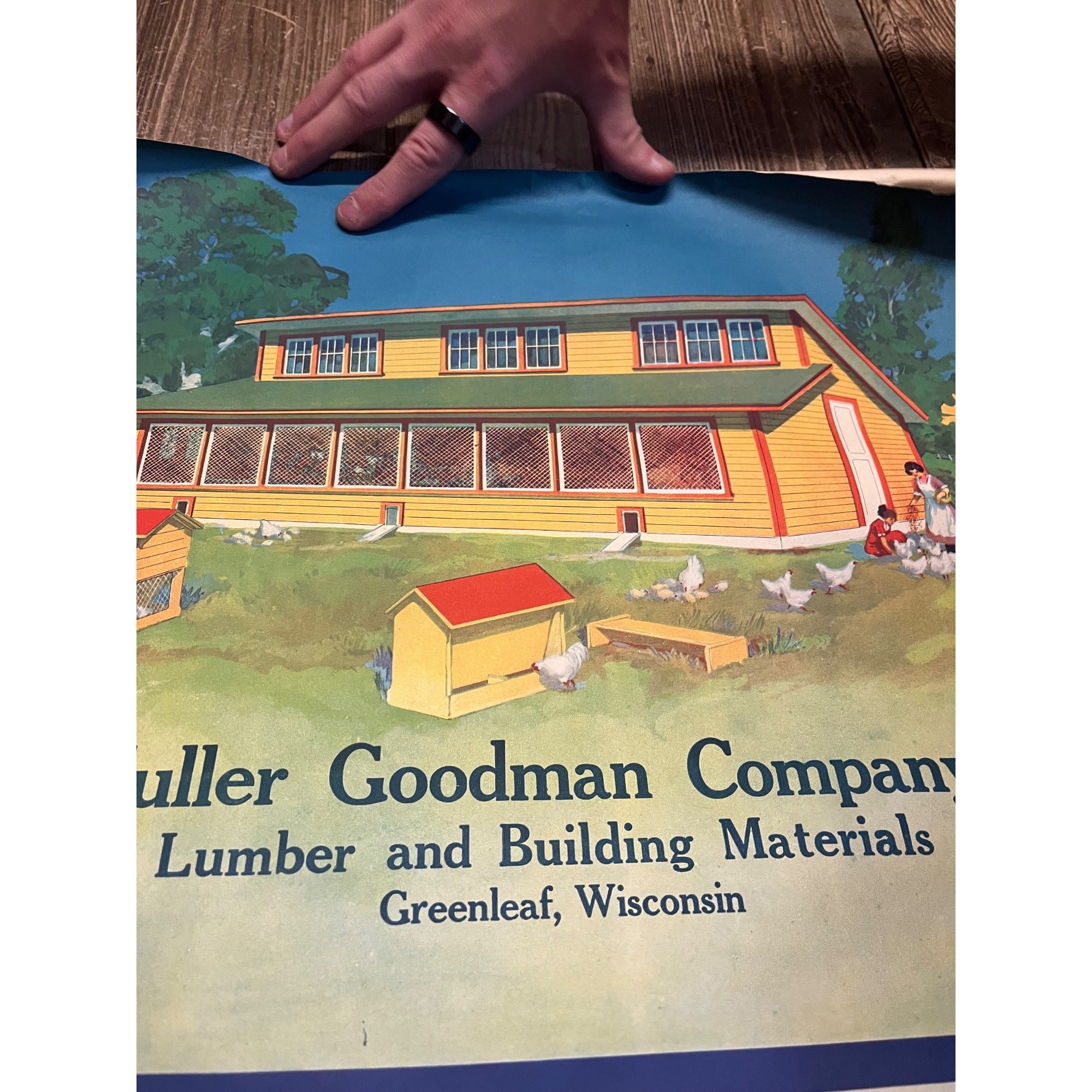 1920s Advertising Calendar Poster Fuller Goodman Farm Barn Dairy Scene
