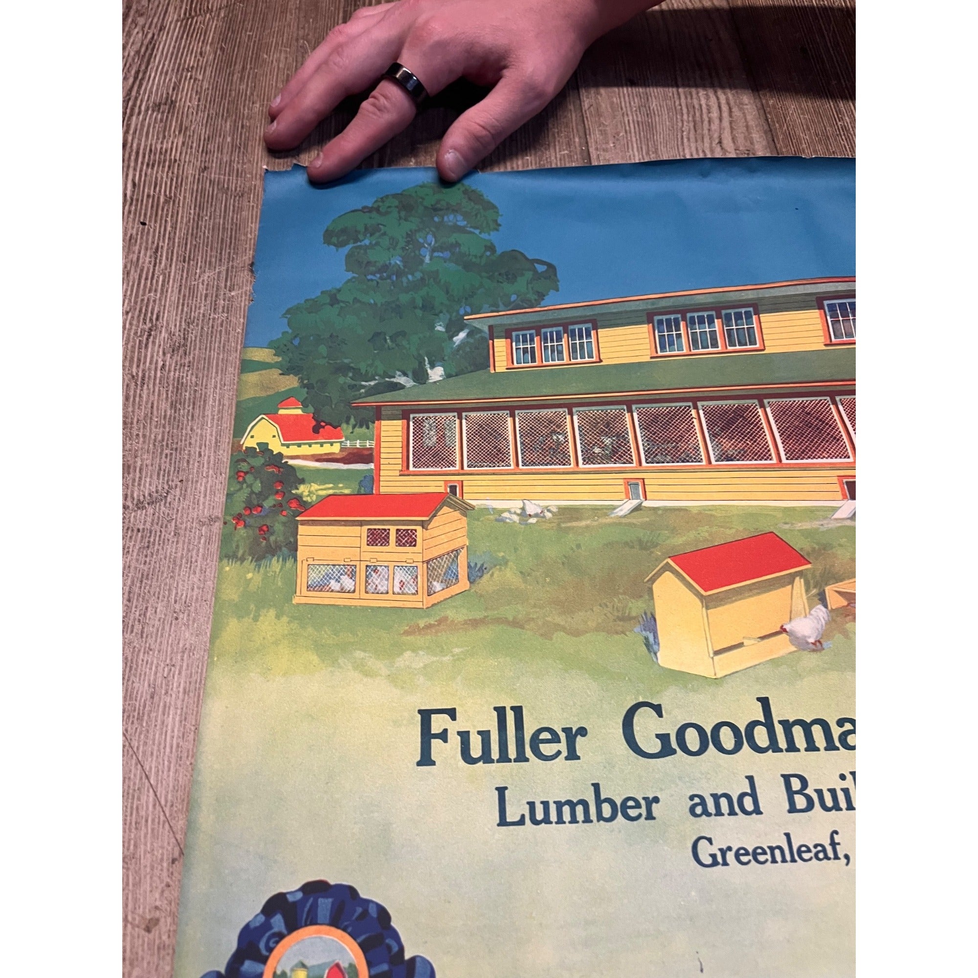1920s Advertising Calendar Poster Fuller Goodman Farm Barn Dairy Scene