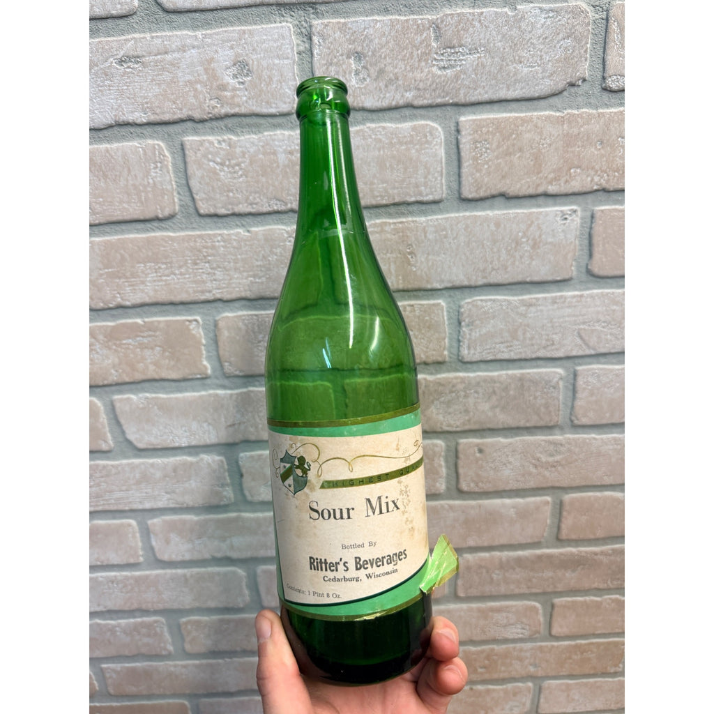 Ritter's Beverages Paper Label Bottle Sour Mix Cedarburg Wis Soda Bottle