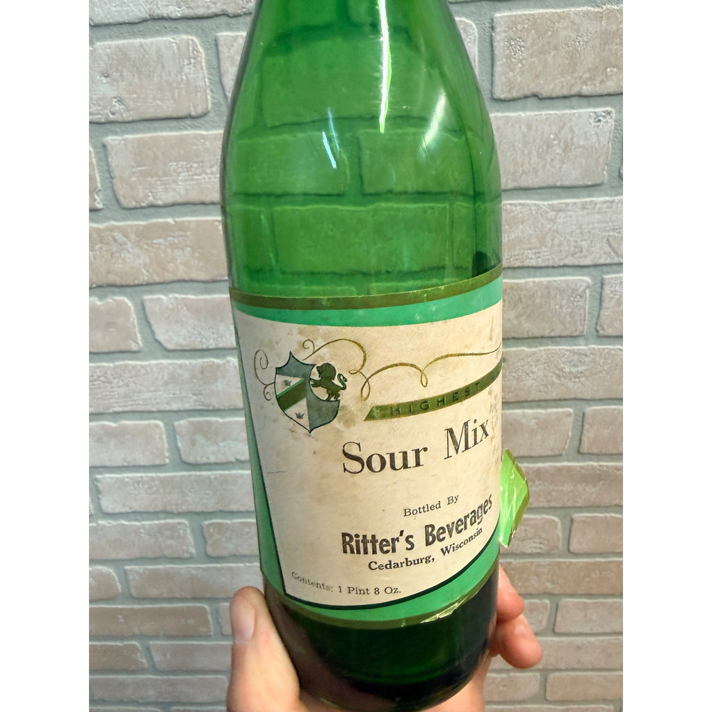 Ritter's Beverages Paper Label Bottle Sour Mix Cedarburg Wis Soda Bottle