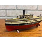 Antique c1910 German Tin Toy Windup Boat Ship Carette or Bing Clockwork