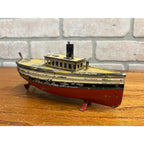 Antique c1910 German Tin Toy Windup Boat Ship Carette or Bing Clockwork