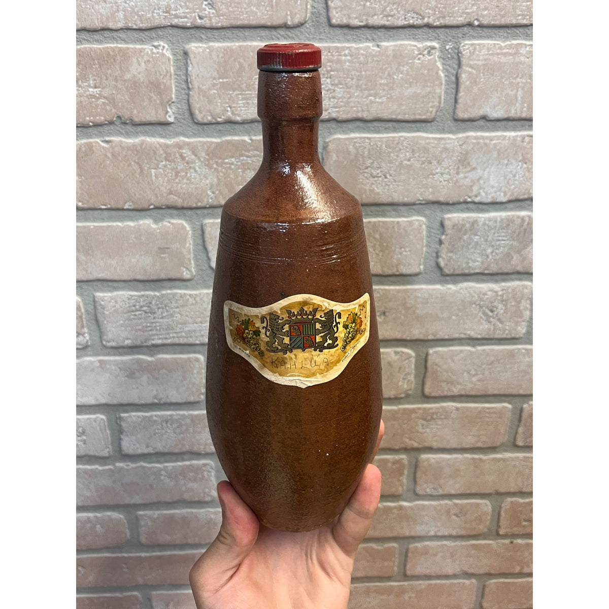 Vintage Olive Oil Bottle Handmade Pottery Rangel R Oliveira DeAzemeis Portugal
