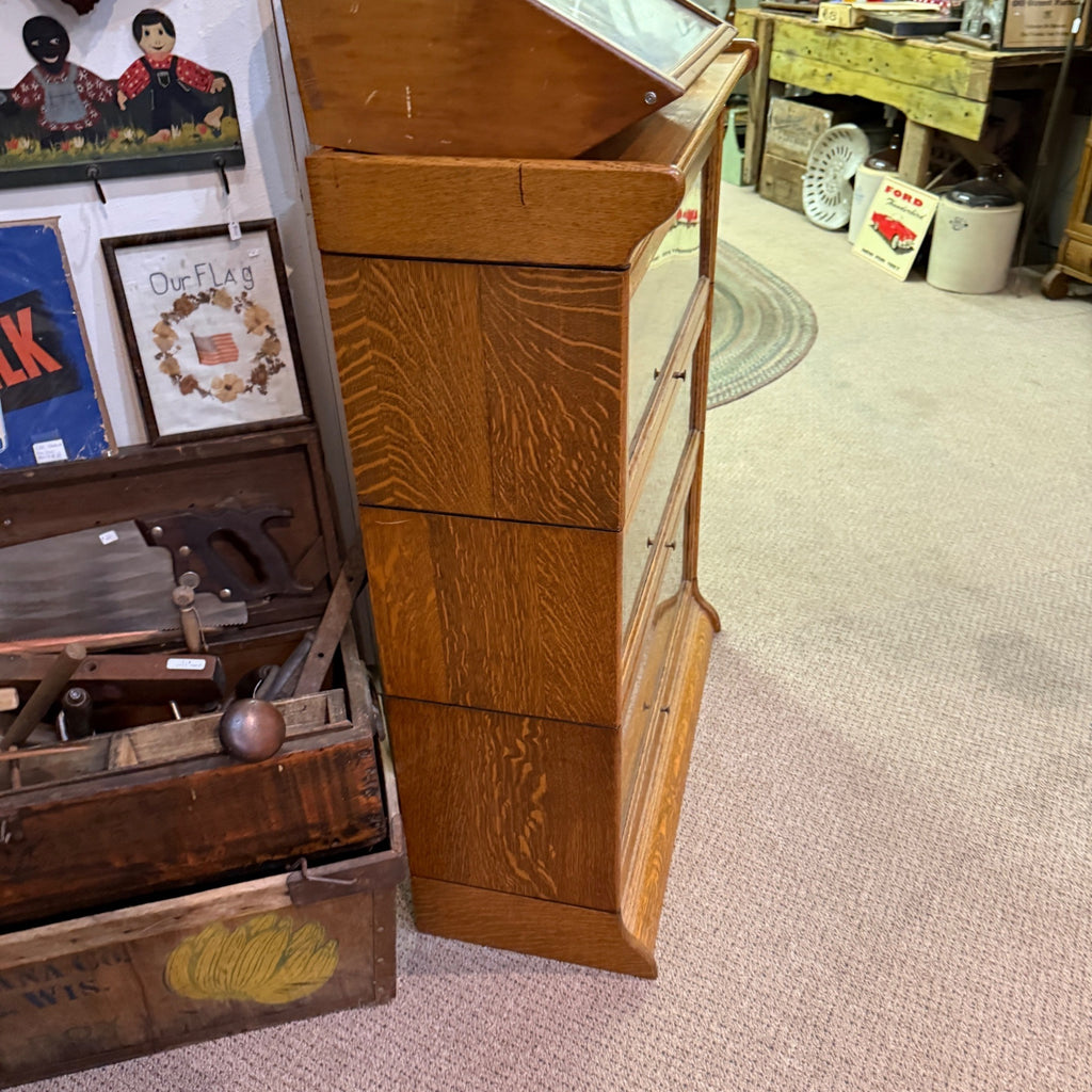 Vintage 1950s Lawyers 3-Stack Bookcase Barrister Wooden Display Case