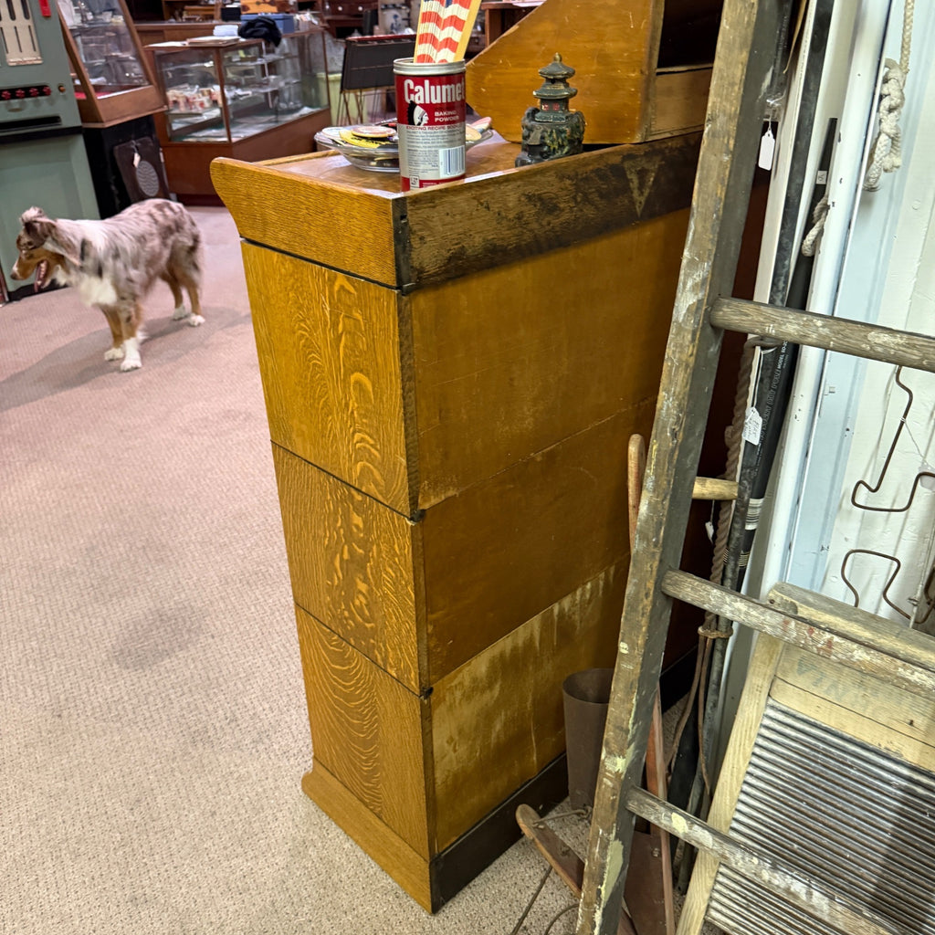 Vintage 1950s Lawyers 3-Stack Bookcase Barrister Wooden Display Case