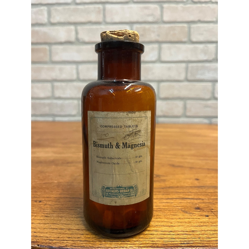 Antique Vintage Kremers Urban Pharmacy Medicine Bottle Amber Glass Milwaukee Wis