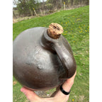 Antique Brown Common Jug Stoneware Quart Jug Crock Primitive Decor W/ Cork