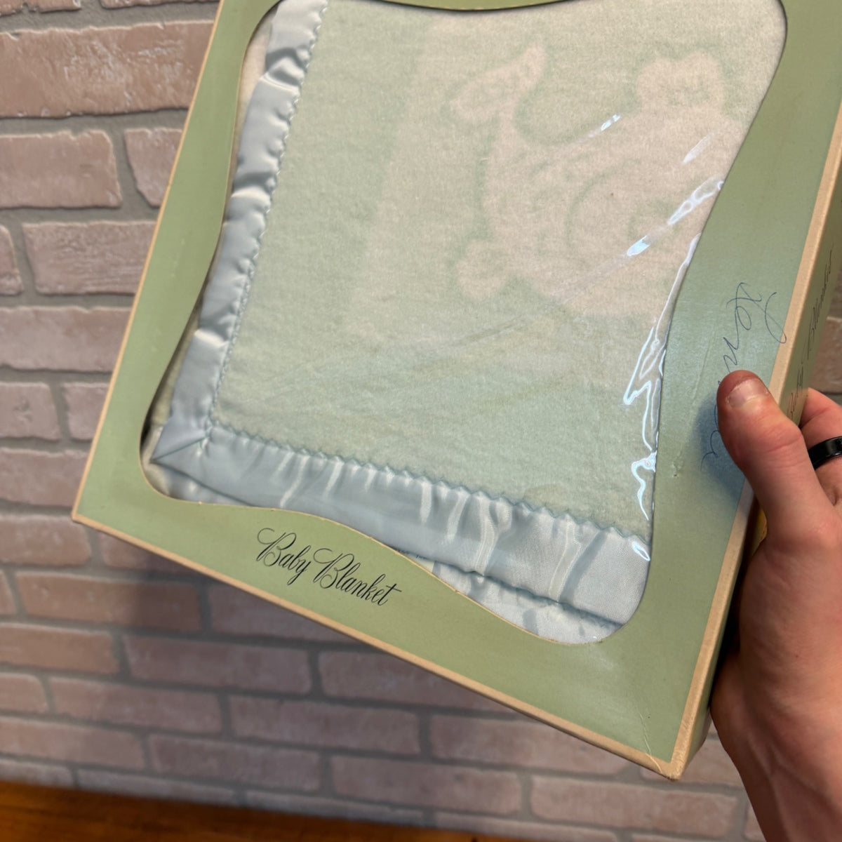 Vintage Sears Roebuck Baby Blanket NOS NEW Animals Fish Green 36x50 Deadstock