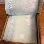 Vintage Sears Roebuck Baby Blanket NOS NEW Animals Fish Green 36x50 Deadstock