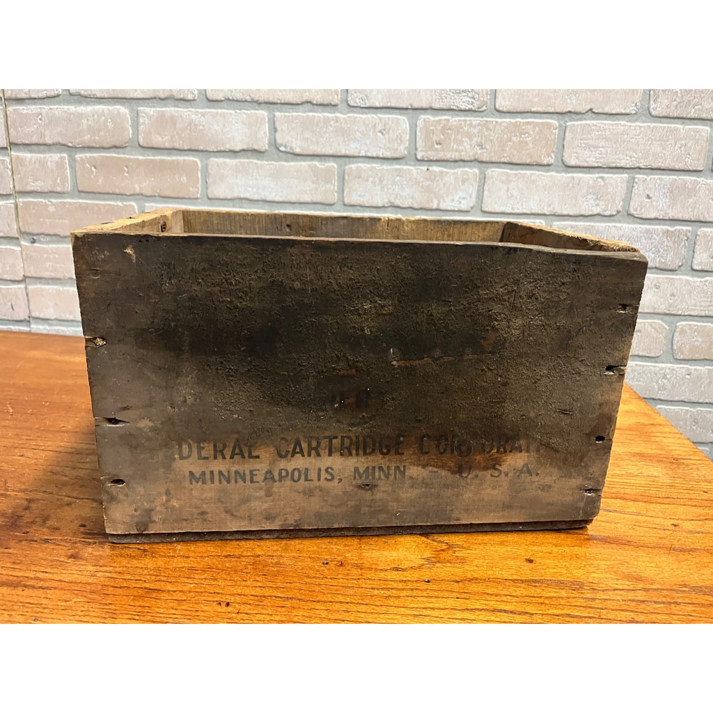 Antique Vintage Hi-Power Small Arms Federal Cartridge Co. Wooden Box Paper Shot