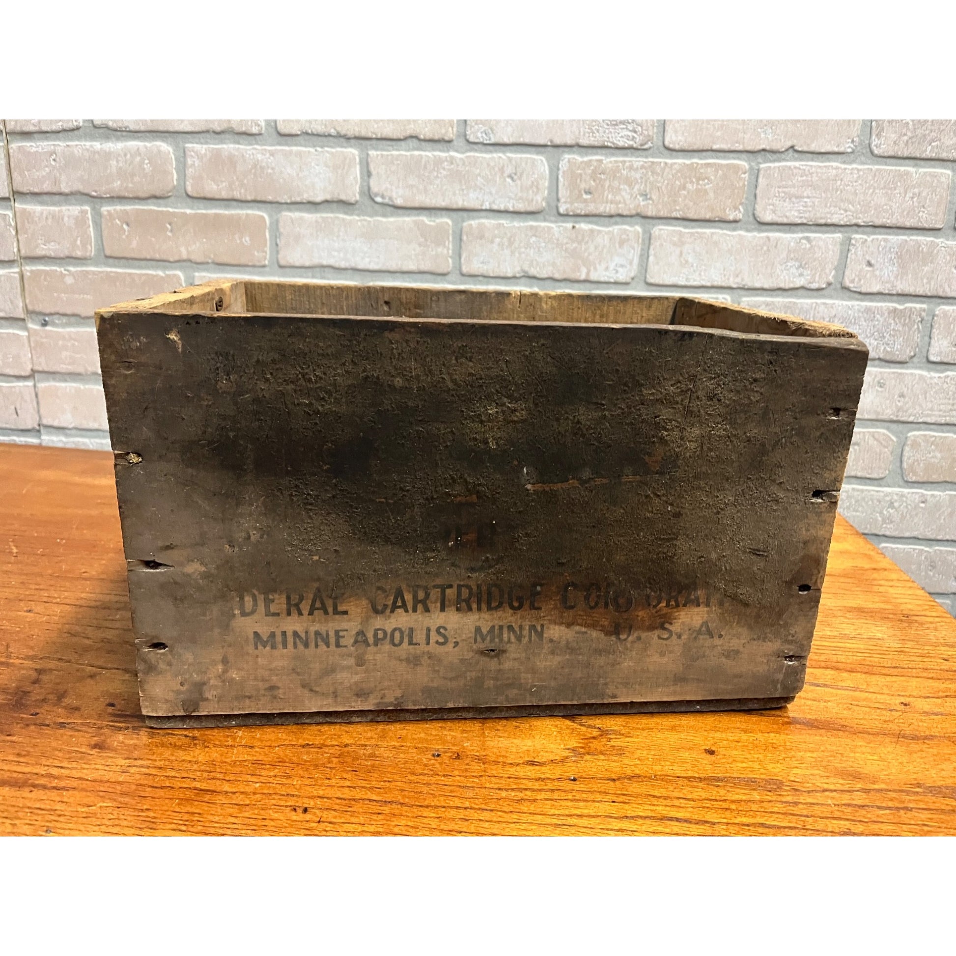 Antique Vintage Hi-Power Small Arms Federal Cartridge Co. Wooden Box Paper Shot